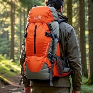 New Outlander Adventure 45 + 5L Orange and Gray Men's Adventure Backpack